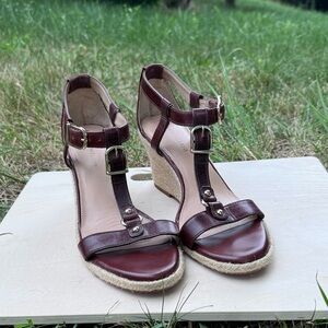 Antonio Melani Bit Detail Leather Wedges